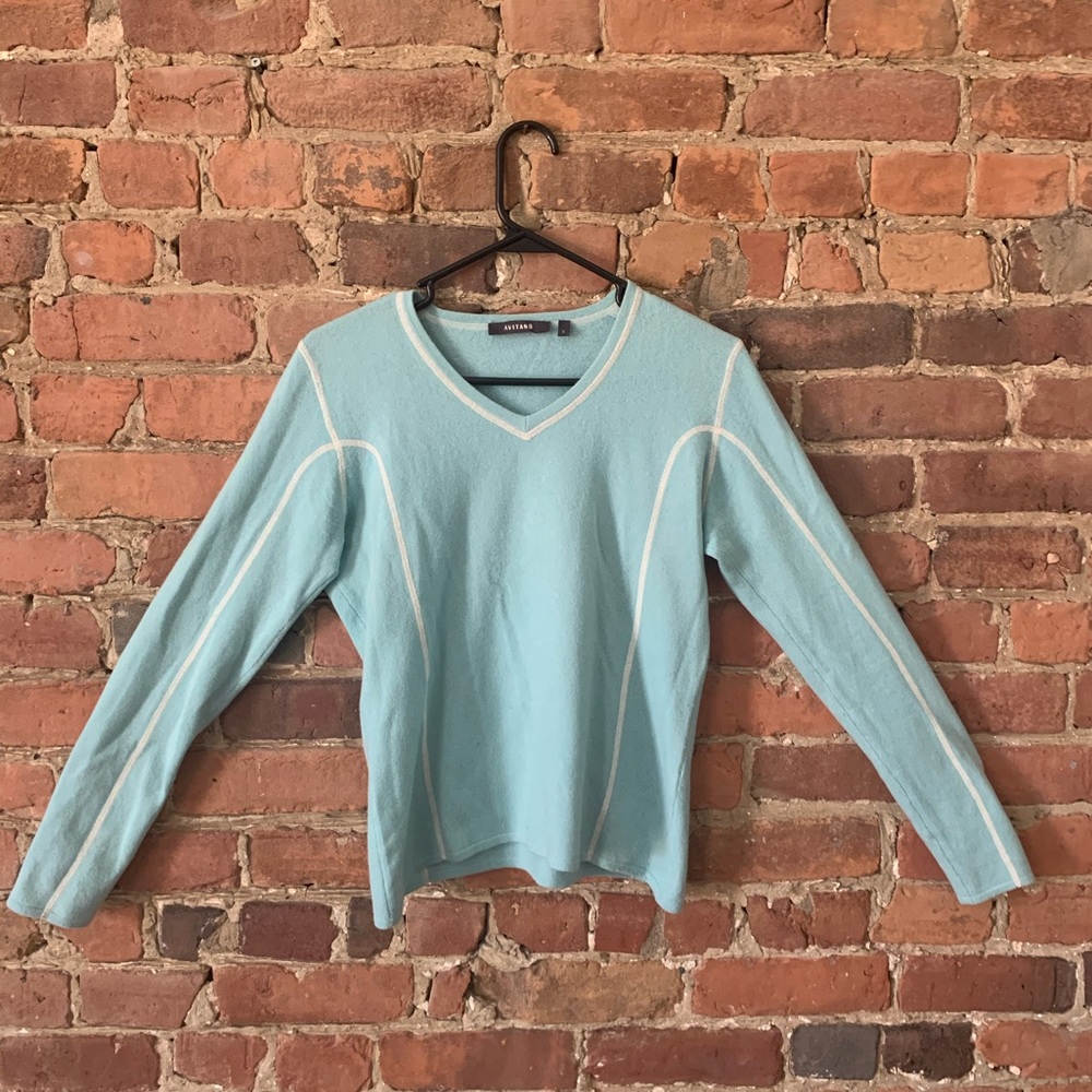 Baby Blue Italian Cashmere Sweater - Picture 3 of 4